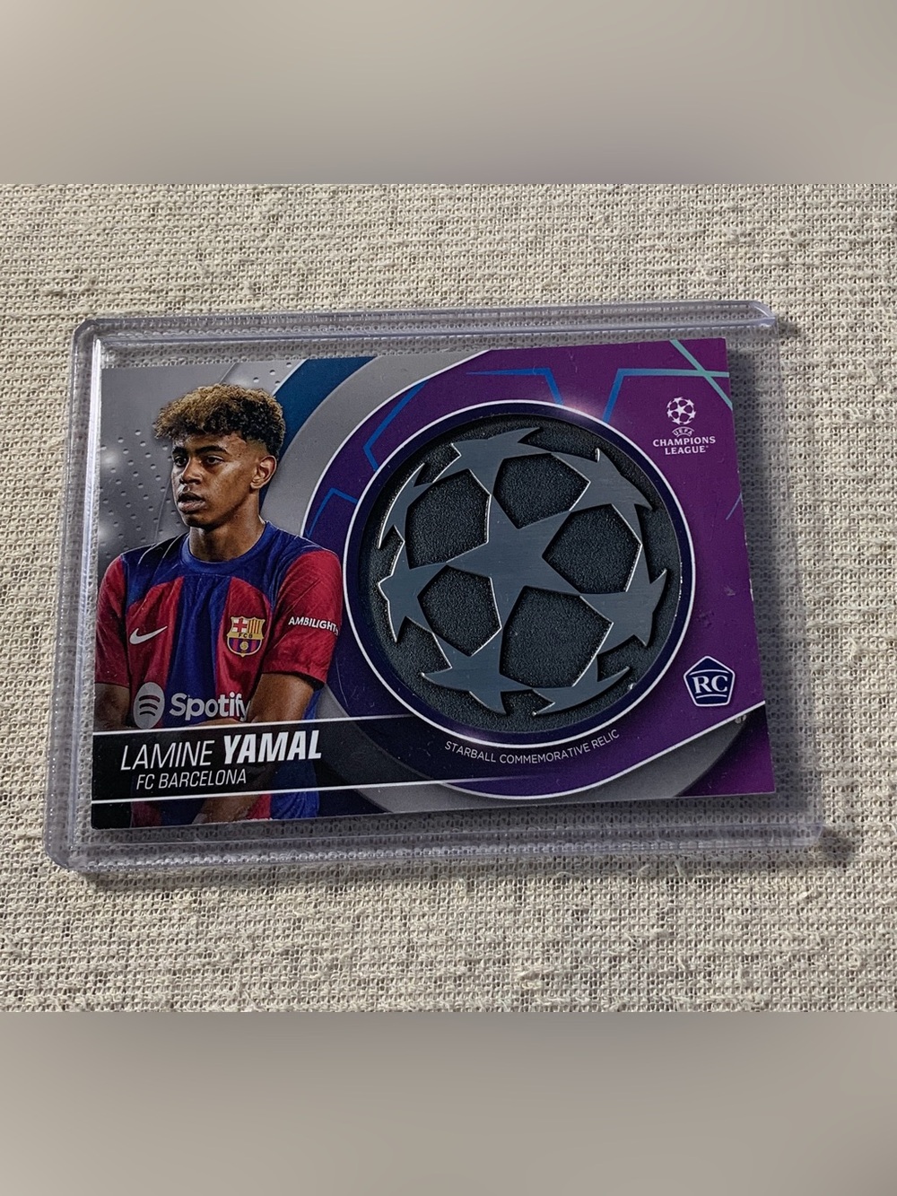 Lamine Yamal Starball Commemorative Relic Topps Champions League card 23-24